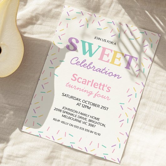 色数々の付き散水甘お祝い誕生日 招待状