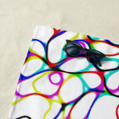 色数々の付き曲線パターン ビーチタオル (インサイチュ)