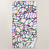 色数々の付き曲線パターン ビーチタオル (正面)