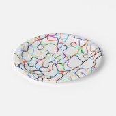 色数々の付き曲線パターン ペーパープレート (アングル)