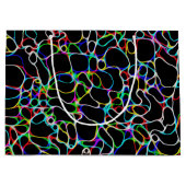 色数々の付き曲線パターン ラージペーパーバッグ (正面)