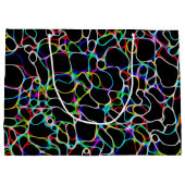 色数々の付き曲線パターン ラージペーパーバッグ (裏面)