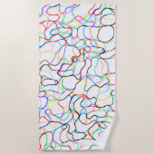 色数々の付き曲線 ビーチタオル (正面)