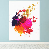 色数々の付き絵を描アート キャンバスプリント (インサイチュ (ウッドフロア))