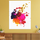 色数々の付き絵を描アート キャンバスプリント (インサイチュ (リビング))