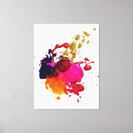 色数々の付き絵を描アート キャンバスプリント (正面)