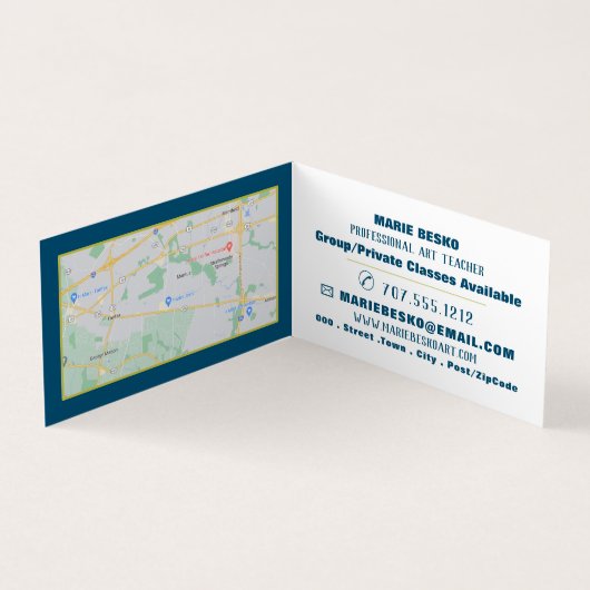 色数々の付き絵を描抽象芸術、アート先生、詳細 名刺 (内部)