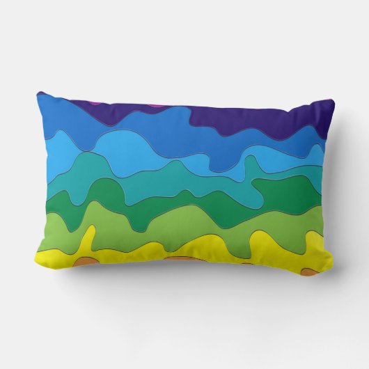 色数々の付き絵を描 ランバークッション (裏面)