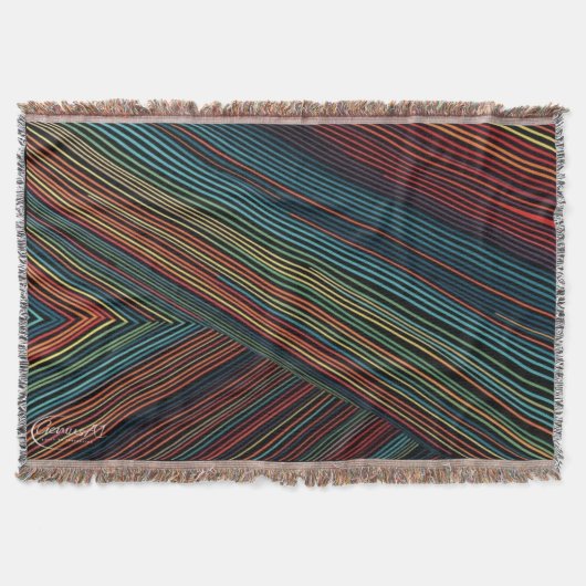 色数々の付き綿ブランケット スローブランケット (正面)