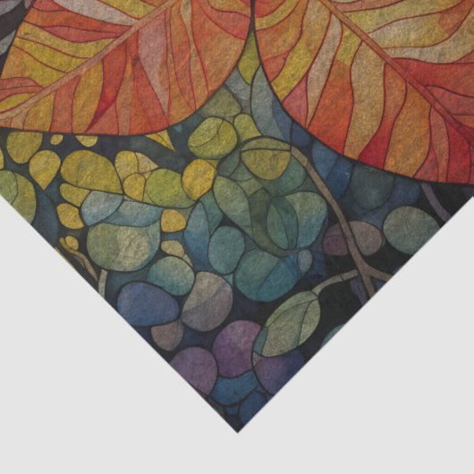 色数々の付き葉デカップティッシュペーパー 薄葉紙 (詳細)