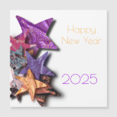 色数々の付き輝く星 – 新年おめでとう (正面)