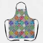 色数々の付き,素朴な,パッチワーク,パッチ エプロン (正面)