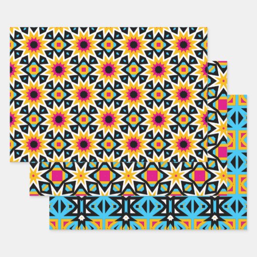 色数々の可愛いスタイリッシュトレンディー ラッピングペーパーシート (セット)