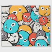 色数々の変モンスターマンガ ラッピングペーパー (フラット)