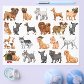 色数々の子犬スクラップブック紙 チラシ (シングル)