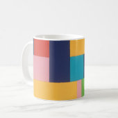 色数々の幾何学抽象芸術コラージュ コーヒーマグカップ (正面左)
