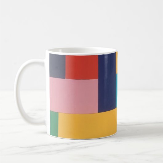 色数々の幾何学抽象芸術コラージュ コーヒーマグカップ (左)
