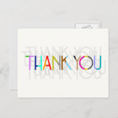 色数々の感謝タイポグラフィはがき ポストカード (正面/裏面)