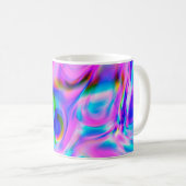 色数々の抽象芸術の背景パカラフルターン コーヒーマグカップ (正面右)