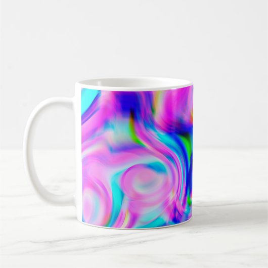 色数々の抽象芸術の背景パカラフルターン コーヒーマグカップ (左)