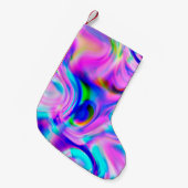 色数々の抽象芸術の背景パカラフルターン スモールクリスマスストッキング (正面 (吊り時))
