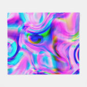 色数々の抽象芸術の背景パカラフルターン フリースブランケット (正面(横))