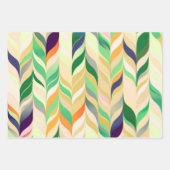 色数々の抽象芸術ストライプ ラッピングペーパーシート (正面2)