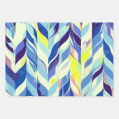 色数々の抽象芸術ストライプ ラッピングペーパーシート (正面)