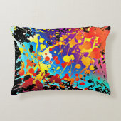 色数々の抽象芸術プリント アクセントクッション (正面)