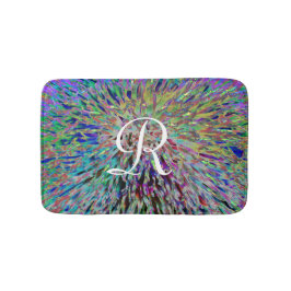 色数々の抽象芸術モノグラムの立浴場 バスマット