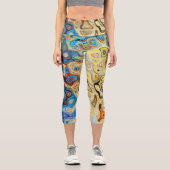 色数々の抽象芸術ユニーク カプリレギンス (正面)