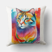 色数々の抽象芸術猫アートワーク クッション (裏面)