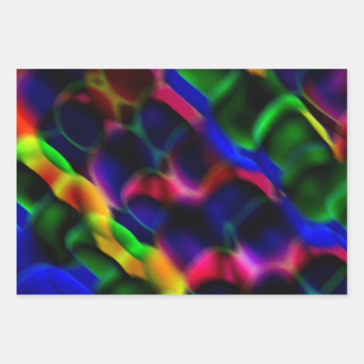 色数々の抽象芸術紙包装紙セット ラッピングペーパーシート (正面3)