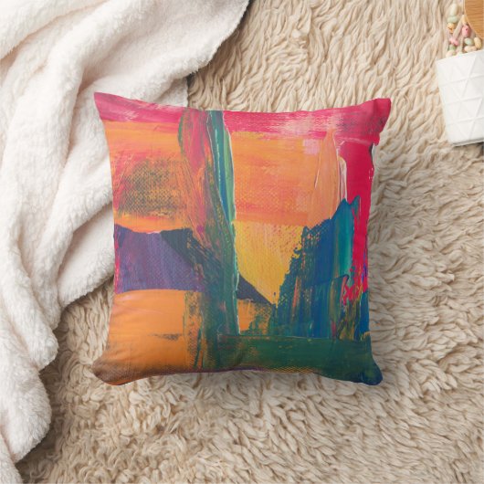 色数々の抽象芸術絵画の クッション (ブランケット)