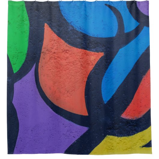 色数々の抽象芸術絵画 シャワーカーテン (正面)