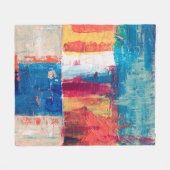 色数々の抽象芸術絵画 フリースブランケット (正面(横))