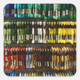 色数々の抽象芸術織り スクエアシール