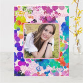 色数々の抽象芸術《写真》ぼけ味カスタム写真誕生日 カード (黄色い花)