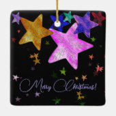 色数々の星輝く – 聖降誕祭お目出度う! セラミックオーナメント (裏面)