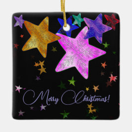 色数々の星輝く – 聖降誕祭お目出度う！ セラミックオーナメント