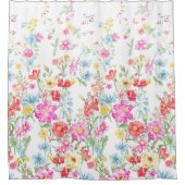 色数々の春の花シャワーカーテン シャワーカーテン (正面)