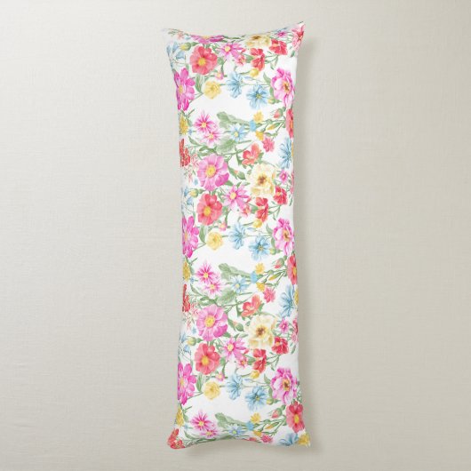 色数々の春の花抱き枕 ボディピロー (裏面 (縦))