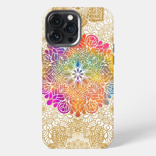 色数々の曼荼羅 iPhoneケース (裏面)
