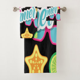 色数々の果実用デザインバスタオルセット バスタオルセット