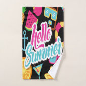 色数々の果実用デザインバスタオルセット バスタオルセット (ハンドタオル)