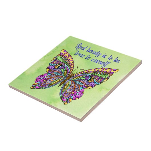 色数々の柄の蝶 タイル (側面)