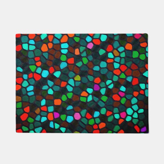 色数々の柄 ドアマット (正面)