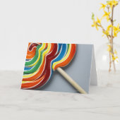 色数々の棒つきキャンデー カード (黄色い花)