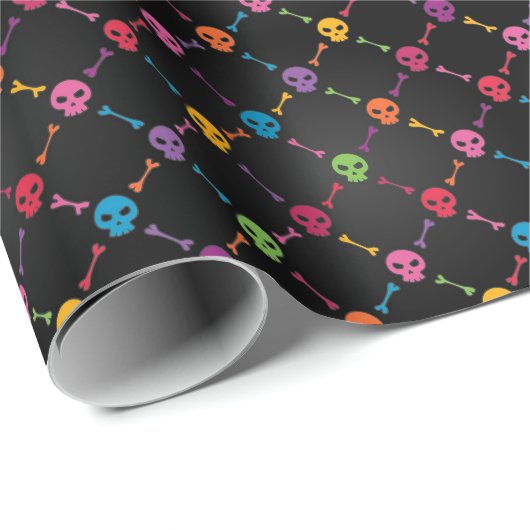 色数々の模様(スカル) ラッピングペーパー (ロールコーナー)