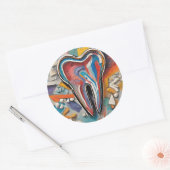 色数々の歯 ラウンドシール (封筒)